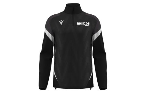 RHO - HOLLOW 1/4 ZIP TOP BLK/WHT