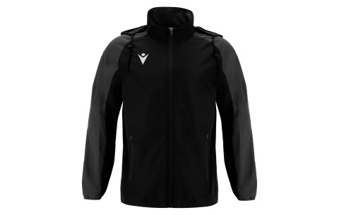 RHO TRAINERS - ELBRUS FULL LENGTH ZIP RAINJACKET BLK/DGRY PAKKET