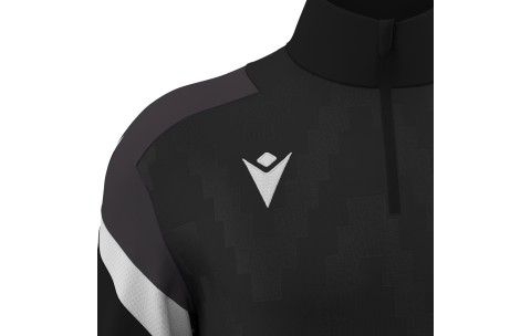 RHO - HOLLOW 1/4 ZIP TOP BLK/WHT